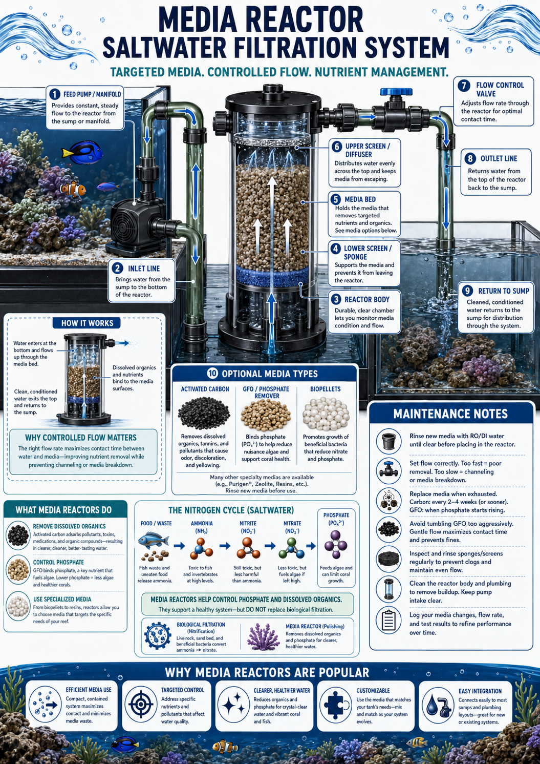 Media reactor saltwater filtration system diagram
